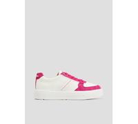 s.Oliver Damen Sneaker flach aus Leder mit dicker Sohle, Mehrfarbig (White/Fuxia), 40 EU