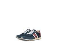 Sneaker JACK & JONES "JFWSTELLAR", Herren, Gr. 42, navy kombiniert, Lederimitat, Mesh, kontrastfarbene Details, Schuhe Sneaker, Schnürschuh, Halbschuh, Streetwear-Sneaker mit Profilsohle (73058852-42)