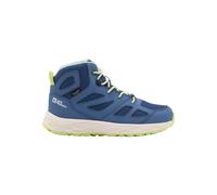 Sneaker JACK WOLFSKIN "WOODLAND 2 TEXAPORE MID K", Mädchen, Gr. UK 12 - EU 31, Normalschaft, blau (eveningsky), Obermaterial 1: Synthetik. Obermaterial 2: Textilmaterial. Futter: Polyester, Schuhe Sne
