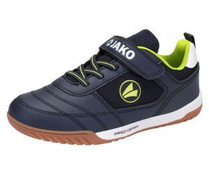 Sneaker JAKO "J-SH Winger EV", Mädchen, Gr. 29, dk navy, lime, Synthetik, Schuhe Sneaker, Hallenschuh, für Kinder, Non-Marking, Klettverschluss (48578100-29) dk navy, lime