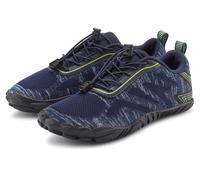 Sneaker JOHN DEVIN "Freizeitschuh, Halbschuh, Turnschuh, Barfußschuh", Damen, Gr. 45, blau (navy, gelb), Obermaterial: 90% Textilmaterial, 10% Lederimitat. Decksohle: 100% Textilmaterial. Futter: 100%
