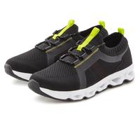 Sneaker JOHN DEVIN "Schnürschuh, Freizeitschuh, Halbschuh, Schnürhalbschuh, Turnschuh", Damen, Gr. 40, schwarz (schwarz, neon), Obermaterial: 60% Textilmaterial, 40% Lederimitat. Decksohle: 100% Texti