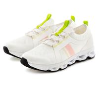 Sneaker JOHN DEVIN "Schnürschuh, Freizeitschuh, Halbschuh, Schnürhalbschuh, Turnschuh", Damen, Gr. 43, weiß (weiß, neon), Obermaterial: 60% Textilmaterial, 40% Lederimitat. Decksohle: 100% Textilmater