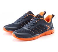 Sneaker JOHN DEVIN "Schnürschuh, Freizeitschuhe, Schnürhalbschuhe, Halbschuh, Turnschuh", Herren, Gr. 45, marine, orange, Obermaterial: 80% Textilmaterial, 20% Lederimitat. Decksohle: 100% Textilmater