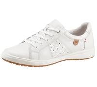 Sneaker JOSEF SEIBEL "CAREN 01", Damen, Gr. 42, weiß (creme), Nappaleder, Schuhe Sneaker, Freizeitschuh, Halbschuh, Schnürschuh mit gepolstertem Schaftrand (24808056-42) creme