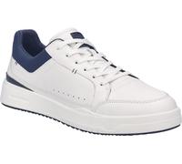 Sneaker JOSEF SEIBEL "Donovan 06", Herren, Gr. 43, blau (weiß, dunkelblau), Leder, Textil, kontrastfarbene Details, Schuhe Sneaker, Halbschuh, Schnürschuh mit Lochmuster, Weite G (=weit) (30746465-43)