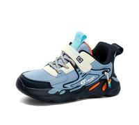 Sneaker Jungen 39, Sportschuhe Kinder Mesh Schnürung Breite Barfuss Traillaufschuhe Klettverschluss Atmungsaktiv Sneaker Hallenschuhe Outdoor Turnschuhe Leicht Straßenlaufschuhe, Blau, 38