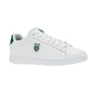 Sneaker K-SWISS "COURT SHIELD II", Damen, Gr. 43, weiß (weiß, posy grün, naval academy), Leder, Schuhe Sneaker (70192319-43) weiß, posy grün, naval academy