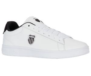 Sneaker K-SWISS "Court Shield II", Herren, Gr. 44, weiß (weiß, schwarz, december sky gray), Leder, Schuhe Sneaker (56590261-44) weiß, schwarz, december sky gray
