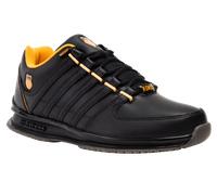 Sneaker K-SWISS "RINZLER", Herren, Gr. 42, schwarz, orange poppy, Leder, Schuhe Sneaker (29738968-42) schwarz, orange poppy
