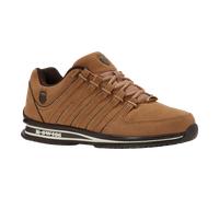 Sneaker K-SWISS "RINZLER", Gr. 45, indian tan, schwarz coffee, snow weiß, Leder, sportlich, Schuhe (90717335-45) indian tan, schwarz coffee, snow weiß