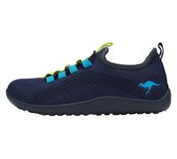 Sneaker KANGAROOS "K-BFK BOLE", Mädchen, Gr. 35, blau (navy, lime), Textil, Schuhe Sneaker, Barfussschuh (69479908-35)