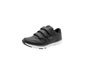 Sneaker KANGAROOS "K-BLUERUN 700 V B", Damen, Gr. 47, schwarz (schwarz, dk grau), Leder, Synthetik, Schuhe Sneaker (89322545-47) schwarz, dk grau