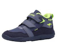 Sneaker KANGAROOS "K-BXK GRASHOPPER MID V", Mädchen, Gr. 38, blau (dk navy, lime), Synthetik, Textil, Schuhe Sneaker, Barfussschuh mit Warmfutter (98646526-38) dk navy, lime