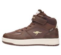Sneaker KANGAROOS "K-CP Bound Mid EV", Mädchen, Gr. 34, schwarz (slate schwarz, blond wood), Synthetik, Schuhe Sneaker, Wasserabweisend, Warmfutter,Winterschuhe, Schnürboots, Sneakerboots (69363505-34