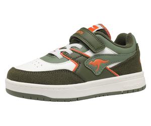 Sneaker KANGAROOS "K-CP BOUNDER EV", Mädchen, Gr. 37, grün (military grün, flame), Synthetik, Schuhe Sneaker (52206936-37) military grün, flame
