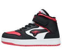 Sneaker KANGAROOS "K-CP RIM MID EV", Mädchen, Gr. 33, jet schwarz, fiery rot, Synthetik, Schuhe Sneaker, wärmendes Innenfutter (73651008-33)