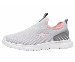 Sneaker KANGAROOS "K-ETK DUNNART", Damen, Gr. 29, vapor grau, seashell pink, Mesh, Synthetik, Schuhe Sneaker, praktischer Schlupfeinstieg (18200324-29) vapor grau, seashell pink