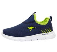 Sneaker KANGAROOS "K-ETK DUNNART", Mädchen, Gr. 33, dk navy, lime, Mesh, Synthetik, Schuhe Sneaker, praktischer Schlupfeinstieg (62309906-33) dk navy, lime