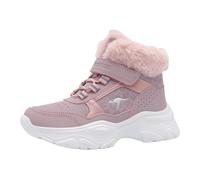 Sneaker KANGAROOS "K-GU Ceppa Mid EV", Mädchen, Gr. 37, dusty rose, leo, Synthetik, Schuhe Sneaker, Warmfutter,Winterschuhe, Schnürboots, Sneakerboots (92413729-37) dusty rose, leo