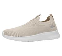 Sneaker KANGAROOS "K-NJ RONA", Damen, Gr. 40, beige, weiß, Textil, Schuhe Sneaker, praktischer Schlupfeinstieg (76057246-40) beige, weiß