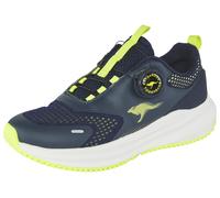 Sneaker KANGAROOS "K-RDK Bouncix FX", Mädchen, Gr. 37, blau (navy, sulphur spring), Mesh, Synthetik, Schuhe Sneaker, Praktischer Drehverschluss (53483411-37) navy, sulphur spring
