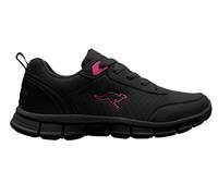 Sneaker KANGAROOS "K-RF BETHY", Damen, Gr. 38, jet schwarz, daisy pink, Synthetik, Textil, Schuhe Sneaker, Atmungsaktiv (79193167-38) jet schwarz, daisy pink
