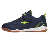 Sneaker KANGAROOS "K-RIDYARD EV", Mädchen, Gr. 30, dk navy, lime, Synthetik, Schuhe Sneaker, Indoorschuh, Hallenschuh,nicht abfärbende Sohle (30987250-30) dk navy, lime