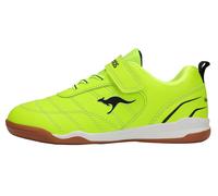 Sneaker KANGAROOS "K-RIDYARD EV", Mädchen, Gr. 32, neon gelb, jet schwarz, Synthetik, Schuhe Sneaker, Indoorschuh, Hallenschuh,nicht abfärbende Sohle (59110546-32) neon gelb, jet schwarz
