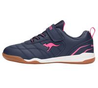 Sneaker KANGAROOS "K-RIDYARD EV", Mädchen, Gr. 38, dk navy, daisy pink, Synthetik, Schuhe Sneaker, Indoorschuh, Hallenschuh,nicht abfärbende Sohle (43112532-38) dk navy, daisy pink