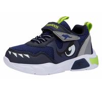 Sneaker KANGAROOS "K-SLB HAI EV", Mädchen, Gr. 23, dk navy, lime, Mesh, Synthetik, Schuhe Sneaker, Blinkschuh (74487404-23) dk navy, lime