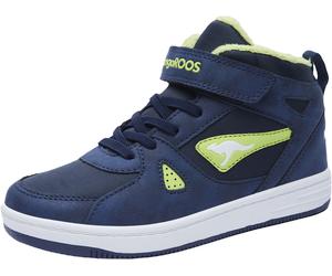 Sneaker KANGAROOS "Kalley II EV", Mädchen, Gr. 37, blau (navy, lime), Synthetik, Schuhe Sneaker, Warmfutter,Winterschuhe, Schnürboots, Sneakerboots (46837246-37) navy, lime
