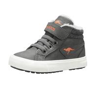 Sneaker KANGAROOS "Kavu III", Mädchen, Gr. 23, grau (steel grau, flame), Synthetik, Schuhe Sneaker, Warmfutter, Reißverschluss,Winterschuhe, Schnürboots, Sneakerboots (72546000-23) steel grau, flame