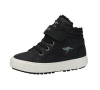 Sneaker KANGAROOS "Kavu III", Mädchen, Gr. 30, schwarz (jet schwarz, steel grau), Synthetik, Schuhe Sneaker, Warmfutter, Reißverschluss,Winterschuhe, Schnürboots, Sneakerboots (40405218-30) jet schwar