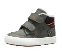 Sneaker KANGAROOS "KaVu Primo V", Mädchen, Gr. 23, grün (olive, flame), Synthetik, Textil, Schuhe Sneaker, mit Klettverschluss (41634251-23) olive, flame