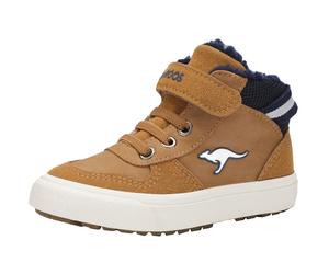 Sneaker KANGAROOS "Kavu Shady EV", Mädchen, Gr. 23, braun (rubber, dk navy), Textil, Schuhe Sneaker, gefüttert (55803350-23) rubber, dk navy
