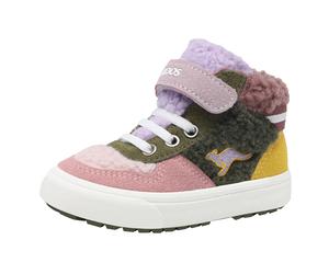 Sneaker KANGAROOS "Kavu Shady Fur EV", Mädchen, Gr. 21, bunt (olive, multi), Textil, Schuhe Sneaker, gefüttert (40219250-21) olive, multi