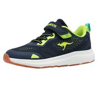 Sneaker KANGAROOS "KB-PAWSA EV", Mädchen, Gr. 40, dk navy, lime, Mesh, Synthetik, Schuhe Sneaker, Nicht abfärbende Sohle (68414816-40) dk navy, lime