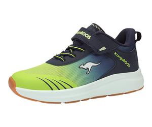 Sneaker KANGAROOS "KB-RIDA EV", Mädchen, Gr. 28, bunt (dk navy, lime), Synthetik, Textil, Schuhe Sneaker, Nicht abfärbende Sohle (78007530-28) dk navy, lime