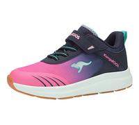 Sneaker KANGAROOS "KB-RIDA EV", Mädchen, Gr. 34, blau (dk navy, daisy pink), Synthetik, Textil, Schuhe Sneaker, Nicht abfärbende Sohle (76215535-34) dk navy, daisy pink