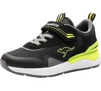 Sneaker KANGAROOS "KD-Gym EV", Mädchen, Gr. 29, schwarz (schwarz, gelb), Synthetik, Textil, Schuhe Sneaker, mit Klettverschluss (30202652-29)