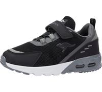 Sneaker KANGAROOS "KX-Arg EV", Mädchen, Gr. 32, schwarz (schwarz, grau), Synthetik, Textil, Schuhe Sneaker, mit Klettverschluss (60007407-32) schwarz, grau