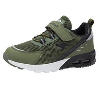 Sneaker KANGAROOS "KX-Arg EV", Mädchen, Gr. 34, grün (olive, jet schwarz), Synthetik, Textil, Schuhe Sneaker (25872461-34) olive, jet schwarz
