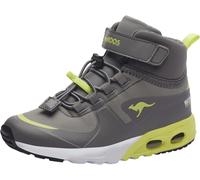 Sneaker KANGAROOS "KX-Hydro", Mädchen, Gr. 25, grau (grau, gelb), Synthetik, Textil, Schuhe Sneaker, Sneakerboot, Winterschuh, wasserdicht, Schnellschnürung (24035853-25) grau, gelb