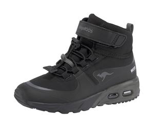 Sneaker KANGAROOS "KX-Hydro", Mädchen, Gr. 32, schwarz (schwarz, grau), Synthetik, Textil, Schuhe Sneaker, Sneakerboot, Winterschuh, wasserdicht, Schnellschnürung (54020031-32) schwarz, grau