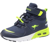 Sneaker KANGAROOS "KX-Hydro", Mädchen, Gr. 34, blau (navy, lime), Synthetik, Textil, Schuhe Sneaker, Sneakerboot, Winterschuh, wasserdicht, Schnellschnürung (52642523-34) navy, lime