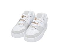 Trainingsschuh KARL KANI "Karl Kani Kids 89 UP LOGO PRM Schuhe", Damen, Gr. 38.5, grau (weiß, grau), Leder, Schuhe (21093936-38,5) weiß, grau