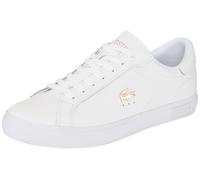 Sneaker LACOSTE "POWERCOURT", Damen, Gr. 40, weiß (wht, gld), Leder, Schuhe Sneaker (18768951-40) wht, gld