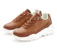 Sneaker LASCANA, Damen, Gr. 38, braun (camelfarben), Obermaterial: 100% Lederimitat. Futter: 100% Textilmaterial. Decksohle: 100% Textilmaterial. Laufsohle: 100% Synthetik, Reptilienprägung, unifarben