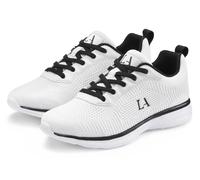Sneaker LASCANA, Damen, Gr. 41, schwarz-weiß (weiß, schwarz), Obermaterial: 60% Textilmaterial, 40% Lederimitat. Decksohle: 100% Textilmaterial. Futter: 100% Textilmaterial. Laufsohle: 100% Synthetik,